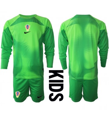 Kroatia Keeper Hjemmedraktsett Barn VM 2022 Langermet (+ Korte bukser)